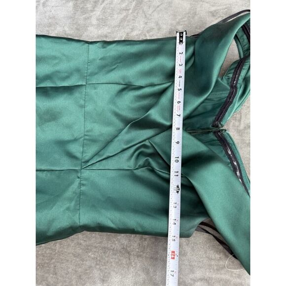 Alfred Sung D760 Hunter Green Off-Shoulder Trumpet Gown w/ Front Slit 8R - Picture 11 of 16